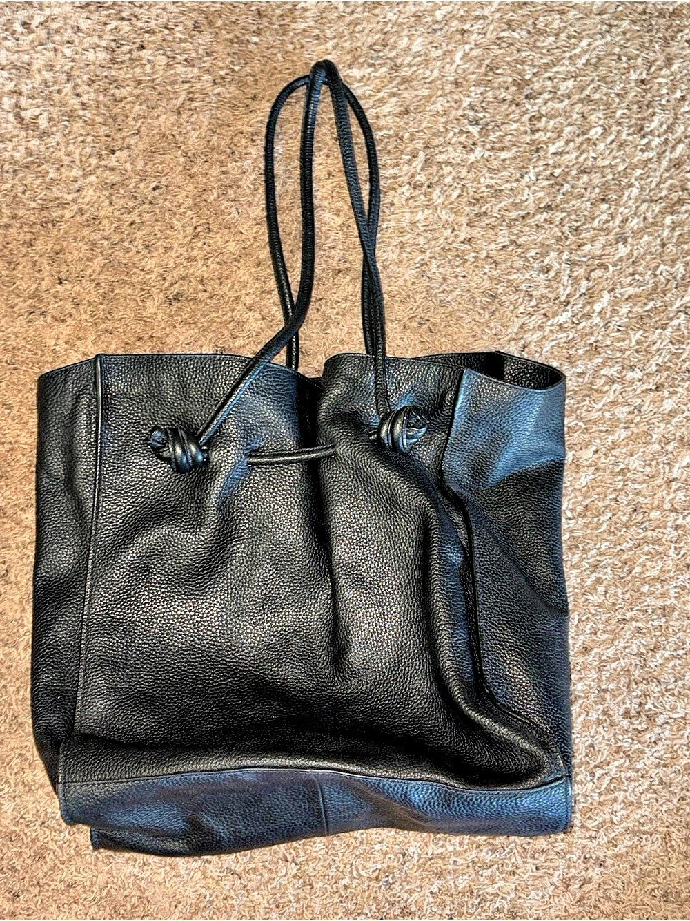 Vince Camuto Black Leather Evona Tote Bag